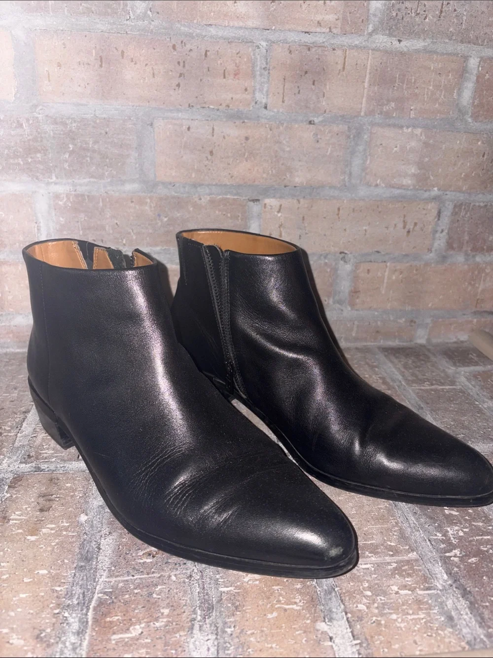 Women’s Black Leather Coach Ankle Boots - Size 11B